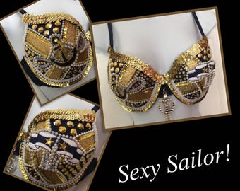 Sailor Nautical Bra-sexysailorbra-sailorbra-sexysailorcostume-sexysailoroutfit-nauticalbra-sailoroutfit