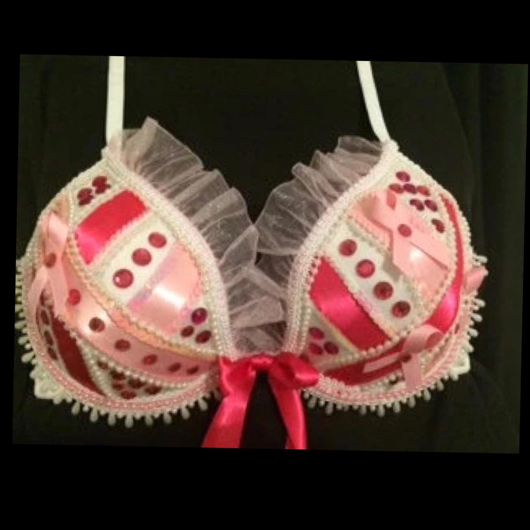 Breast Cancer Awarness Bra pink Bra costume breastcancerwalks savethetatas Etsy Canada