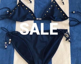 Navy Blue Bling Bikini with Beads-swimwear-SexySwimwear-SexyBikini-BikiniWithBeads-blingbikini-SexyStringBikini-