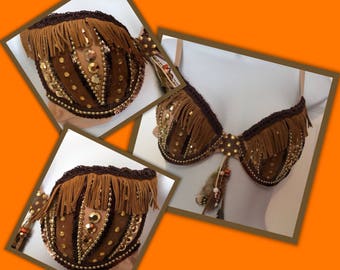 Pocohanis Country Western Style Bling Bra-CountryBra-WesternBra-IndianCostume-sexyWesternbra-PocohanisCostume-WesternWear