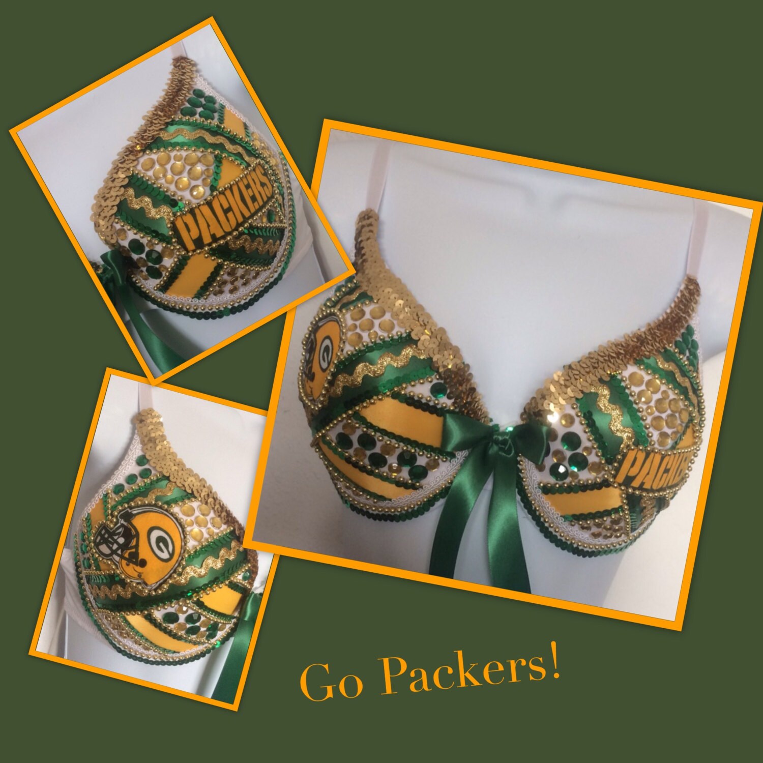 Green Bay Packers Bling BraGreen Bay Packer lingerieNfl Etsy