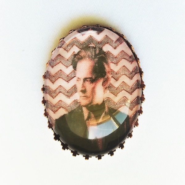 Broche brodée à la main Dale Cooper Twin Peaks