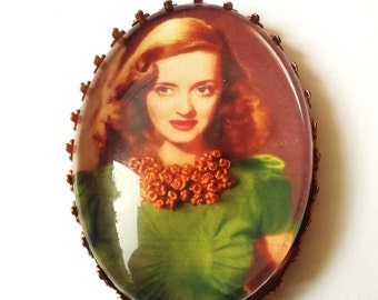 Bette Davis hand embroidered brooch