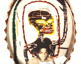 Broche bordado a mano de Jean-Michel Basquiat