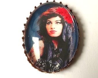 Hand embroidered Amy Winehouse brooch