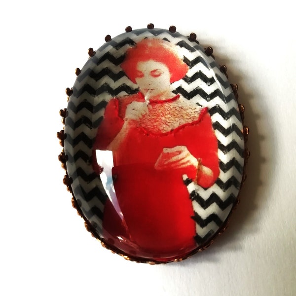 Audrey Horne Twin Peaks handbestickte Brosche