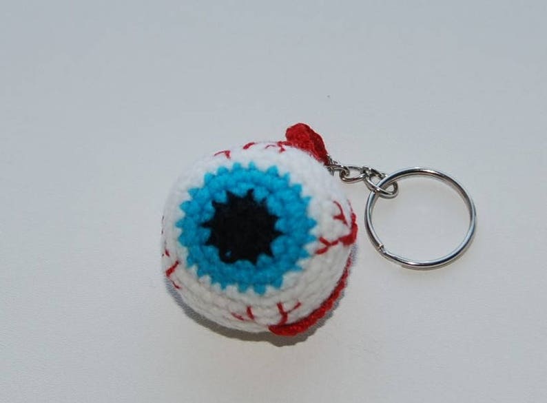 Crochet keychain Eyeball Crochet Keychain Halloween Party Etsy