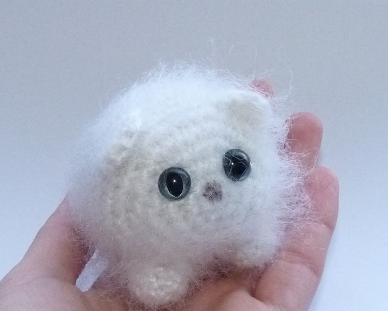 Moelleux Chaton Persan Blanc Chat Amigurumi Chaton Crochet Etsy