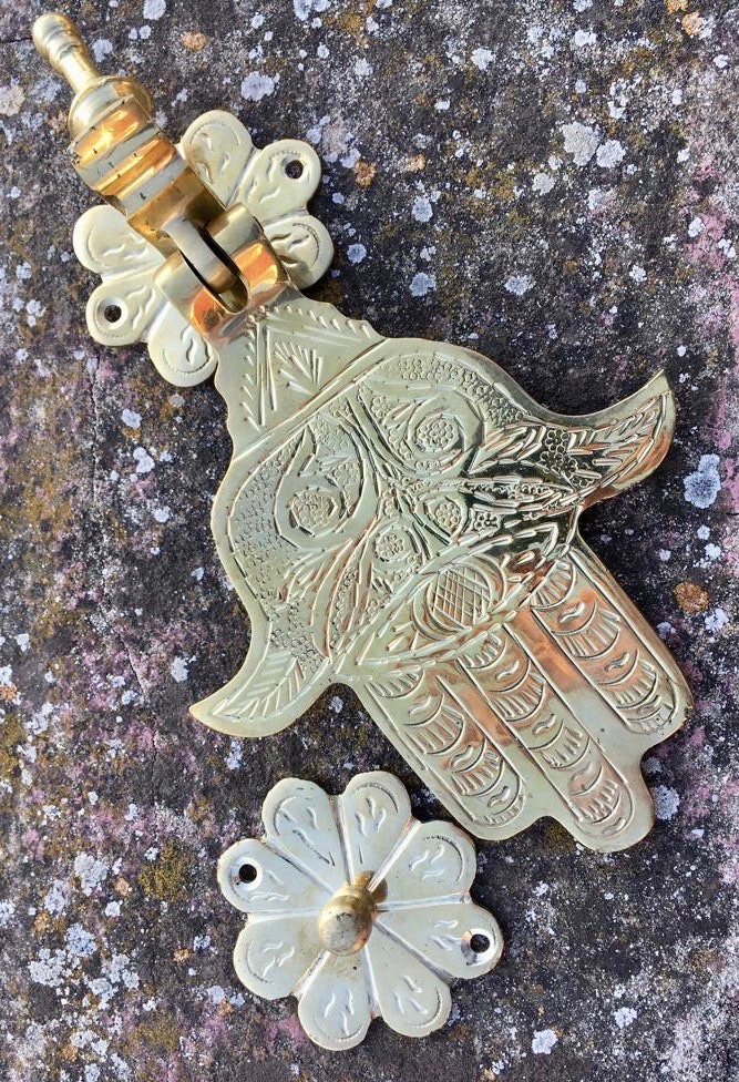 Extra Large Brass Hand Of Fatma Door Knocker Moroccan Brass