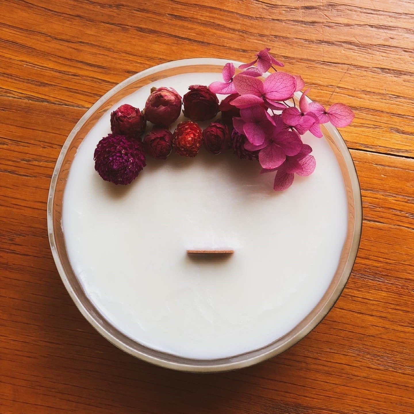 Bougie Parfumée Cire de Soja Naturelle et Fleurs Séchées