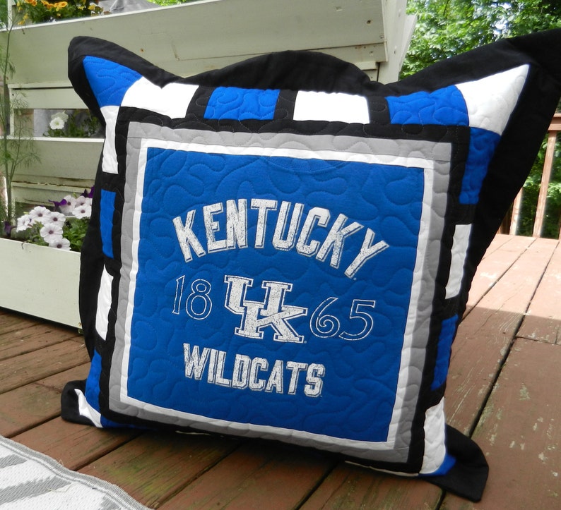 University of Kentucky 28 Quilted T-Shirt Dorm Pillow UK Wildcats