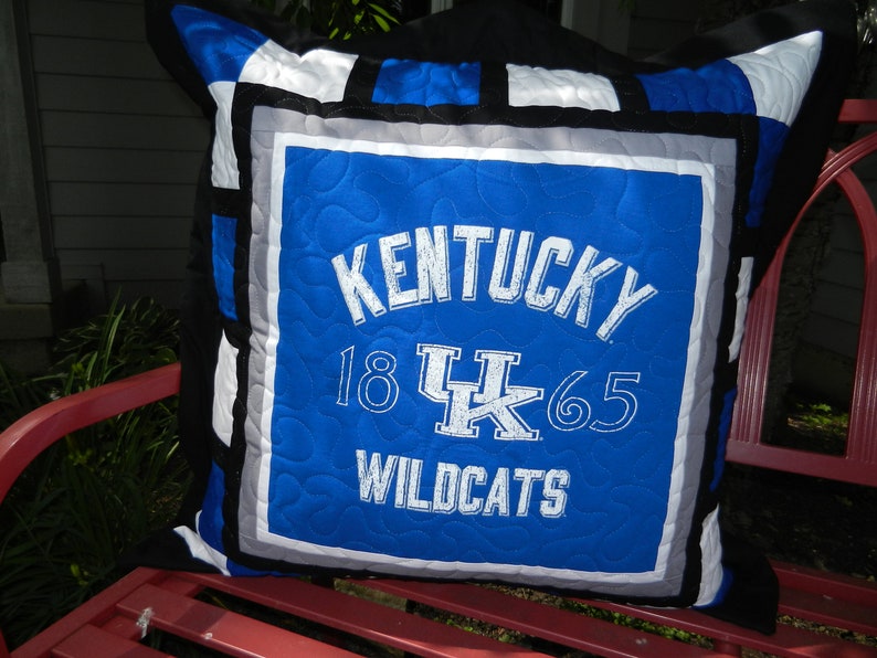 University of Kentucky 28 Quilted T-Shirt Dorm Pillow UK Wildcats