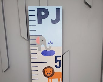 Zoo Growth Chart | Baby Shower Gift | Animal Theme | Growth Chart | Kids Height Ruler | Wood Growth Chart | Personalized Growth Chart