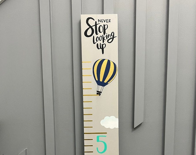 Sky Themed Growth Chart | Baby Shower Gift | Nursery Growth Chart | Kids Height Ruler | Wood Growth Chart | Personalized Growth Chart