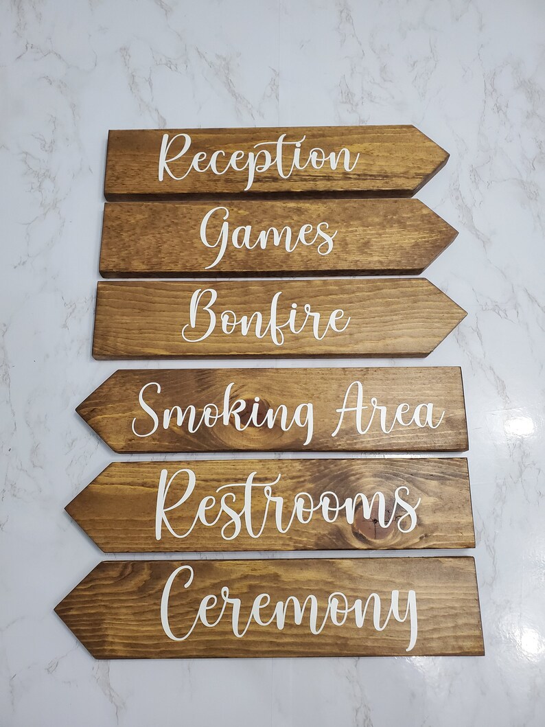 Wood Arrow Sign DIY Wedding Direction Sign Directional Etsy