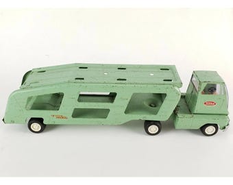 トンカ　ブリキ　トレーラー　1960〜70年　ミントグリーン　ビンテージ Vintage 1960s Tonka Jeep: Mint Green Pressed Steel Toy Truck - Etsy