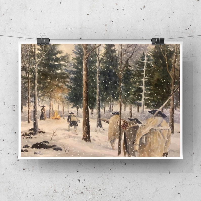 Revolutionary War Watercolor Painting, Jockey Hollow Art Print bild 5