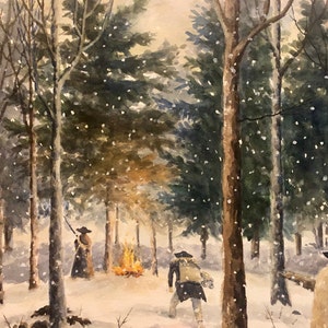 Revolutionary War Watercolor Painting, Jockey Hollow Art Print bild 2