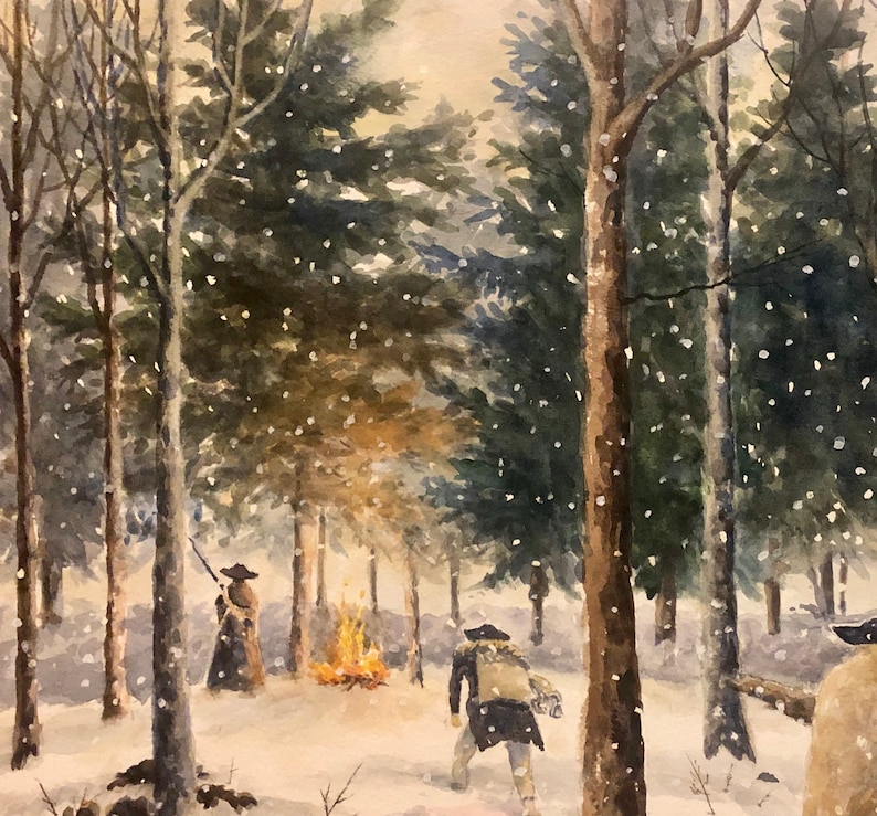Revolutionary War Watercolor Painting, Jockey Hollow Art Print bild 2
