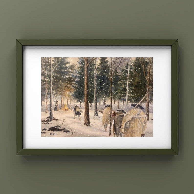 Revolutionary War Watercolor Painting, Jockey Hollow Art Print bild 3