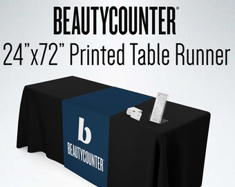 Beautycounter Table Runner Blue wrinkle-resistant for Consultant