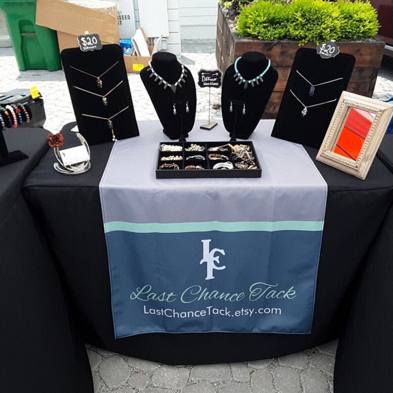 Custom Table Runner with Logo for Craft Shows and Vendor Etsy
