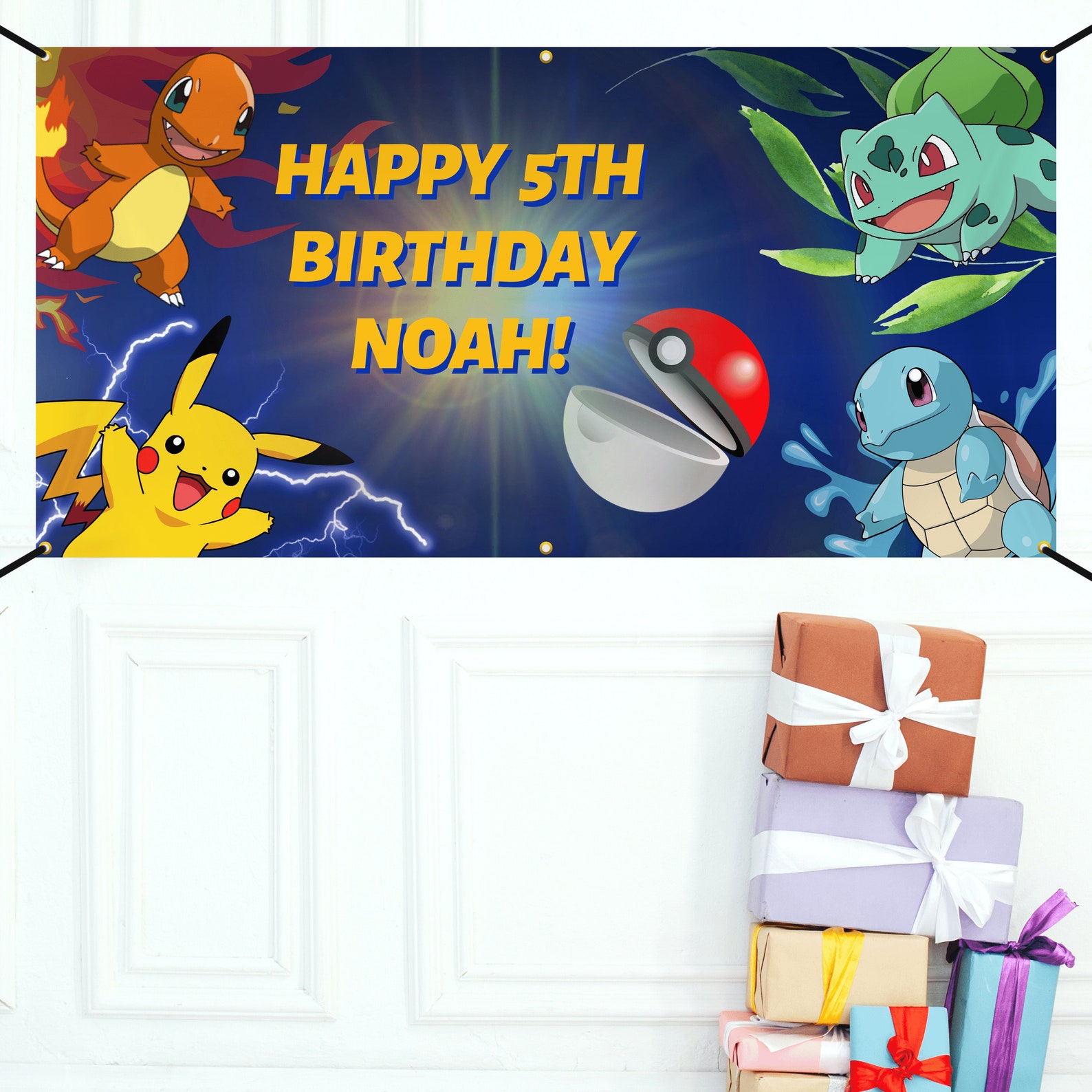Pokemon Birthday Banner Personalized With Custom Name and Age - Etsy