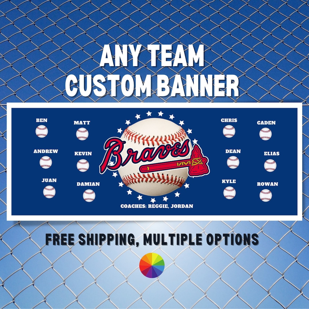 Custom Baseball Team Banner With Names and Logo Etsy