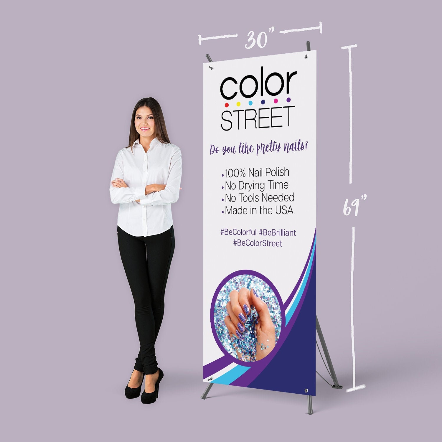 Color Street X Stand Banner - Portable Banner Display