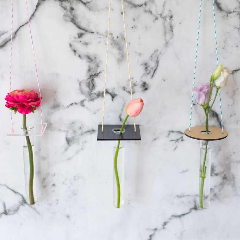 Hanging Test Tube Vase Minimal Hanging Vase Wedding Decor Etsy