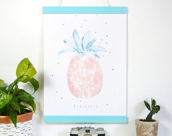 Kitchen Print, Tropical Pineapple Print, Watercolour Wall Art, Housewarming Gift