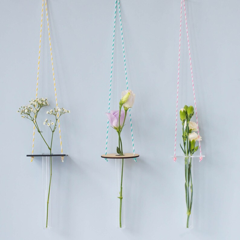 Hanging Test Tube Vase Minimal Hanging Vase Wedding Decor Etsy