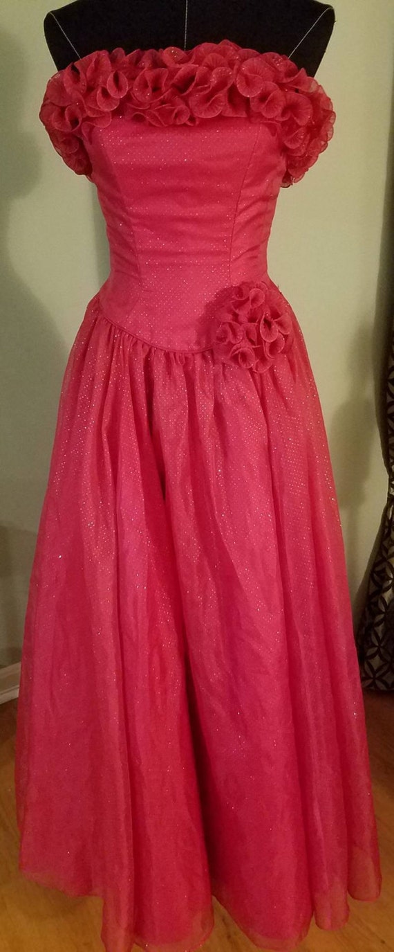 Vintage 1960's Ruffle Sparkle Princess Ball Gown w