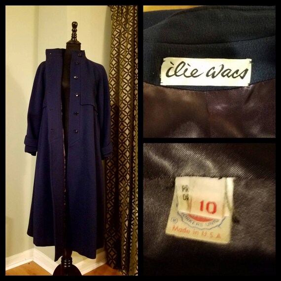 Vintage 1960's Ilie Wacs Blue Swing Coat Size 10 - image 5