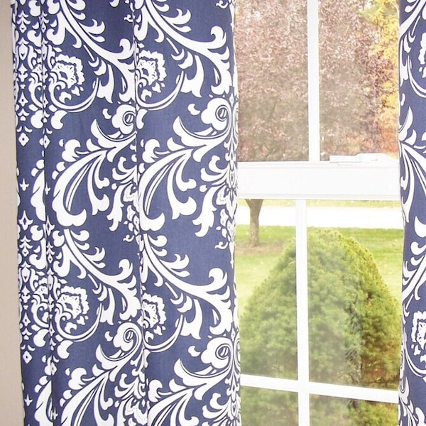 Damask Curtains Etsy