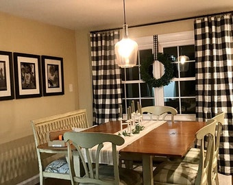 Black White Curtains Etsy