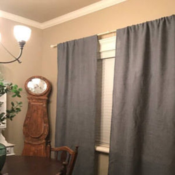 Gray Smoke Burlap Curtains Livingroom Curtains Upscale Burlap Etsy