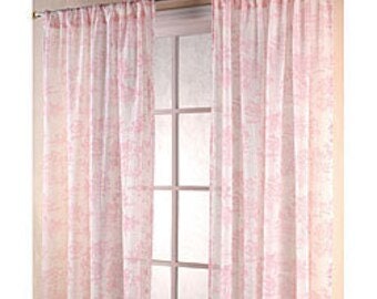 one pair Pink Touile curtains