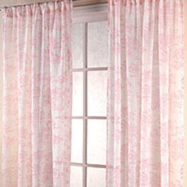 one pair Pink Touile curtains