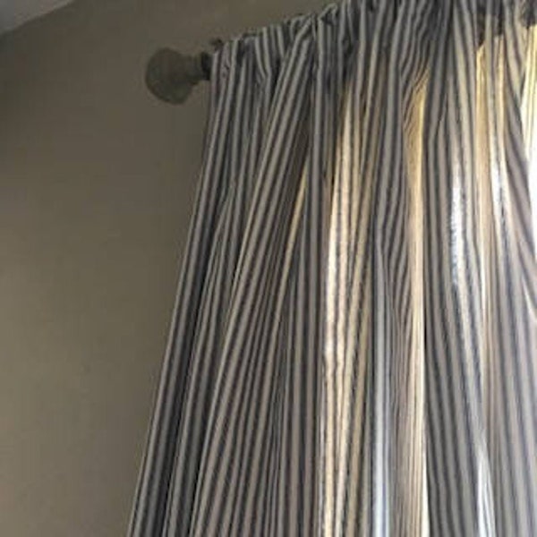 Blue ticking curtains, Living room curtains,bedroom curtains