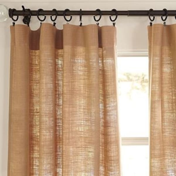 Burlap Curtains ! One panel 40 inches wide by desired length.