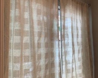 SALE! Beautiful Linen buffalo check curtains