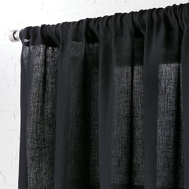 Black Burlap Curtains Livingroom Curtainsbedroom Etsy