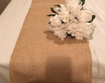 Burlap table runner,weddings,home decor