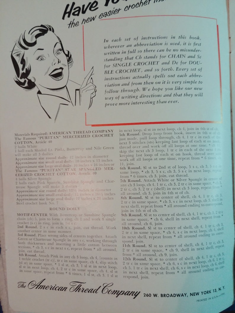 4 Books Plus one Booklet Dated 1935-1956 1935-1956 Vintage Crochet Pattern Books