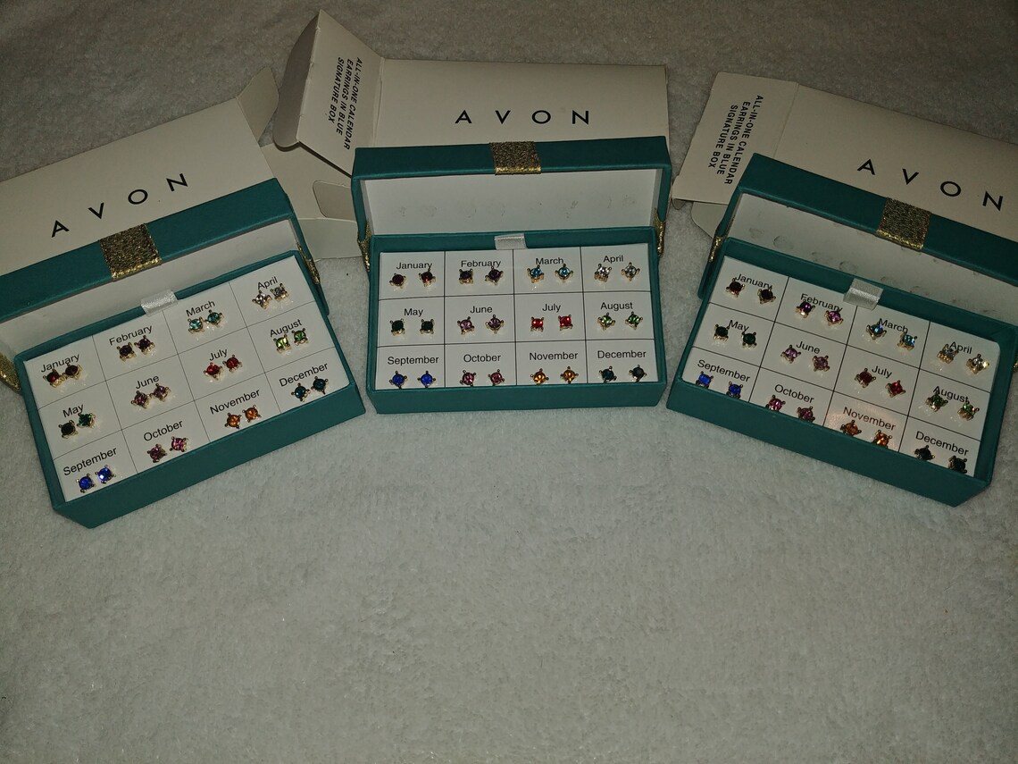Avon 12 Month Earring Set New in Box Etsy