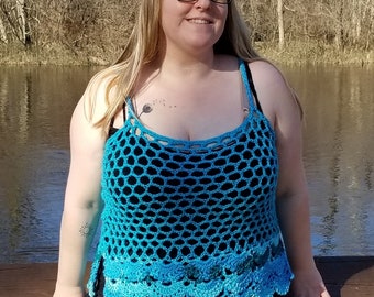 Handmade Crocheted Cami / Camisole Tank Top Large, XL Free Shipping
