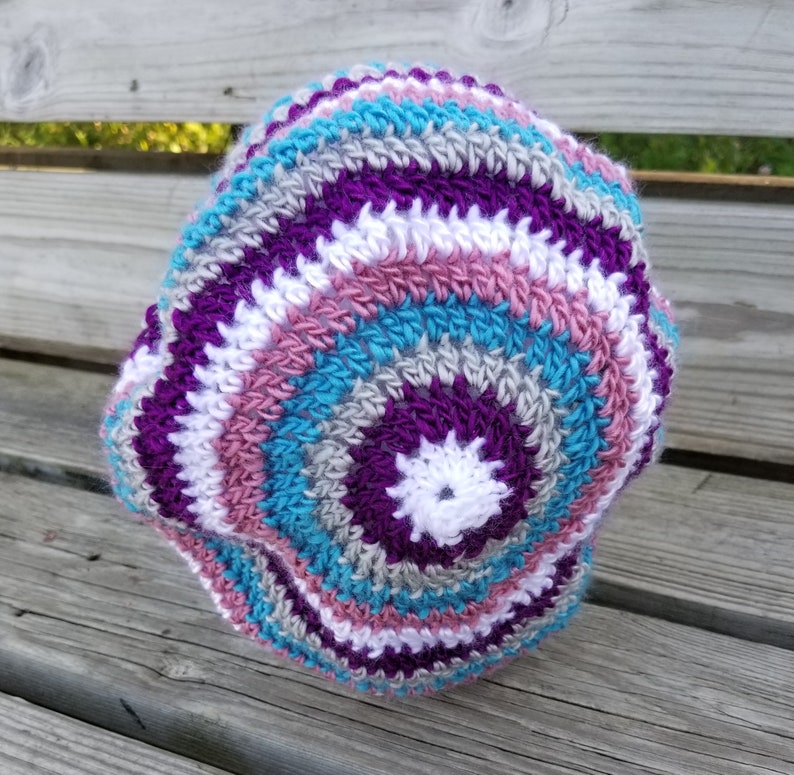Purple Pink Handmade Crochet Slouchy Hat White Blue Free Shipping Gray