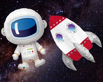 29" Rocket Balloon Spaceship Balloon Space Rocket Balloon Outer Space Balloon Astronaut Balloon Space Party Balloon UFO Balloon NASA Alien