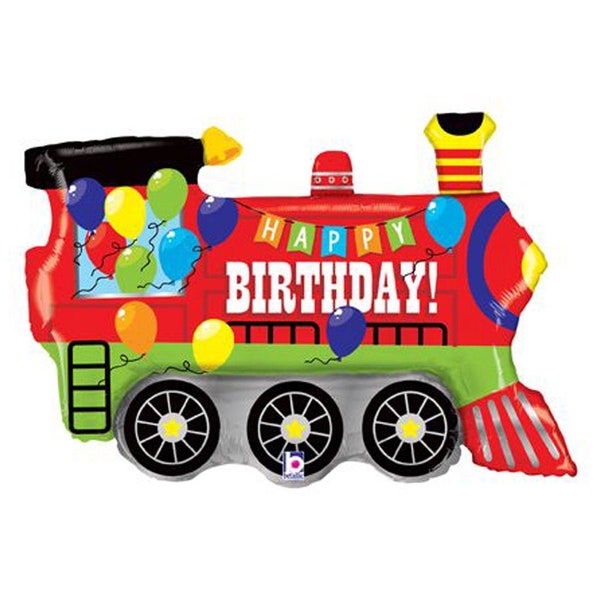 Train Balloon 37" Train Party Train Birthday Baby Shower All Aboard Party Train Railroad Balloon Train Themed Party Train Party Supplies